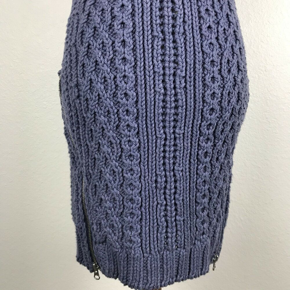 Band of Outsiders Pullover Cable Knit Bodycon Sweater Zipper Dress - Picture 5 of 12